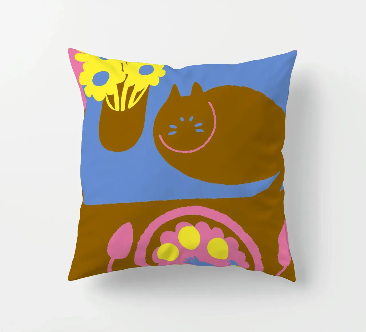 Fiori e cibo per gatti cuscino da TRENDY POSTER SHOP