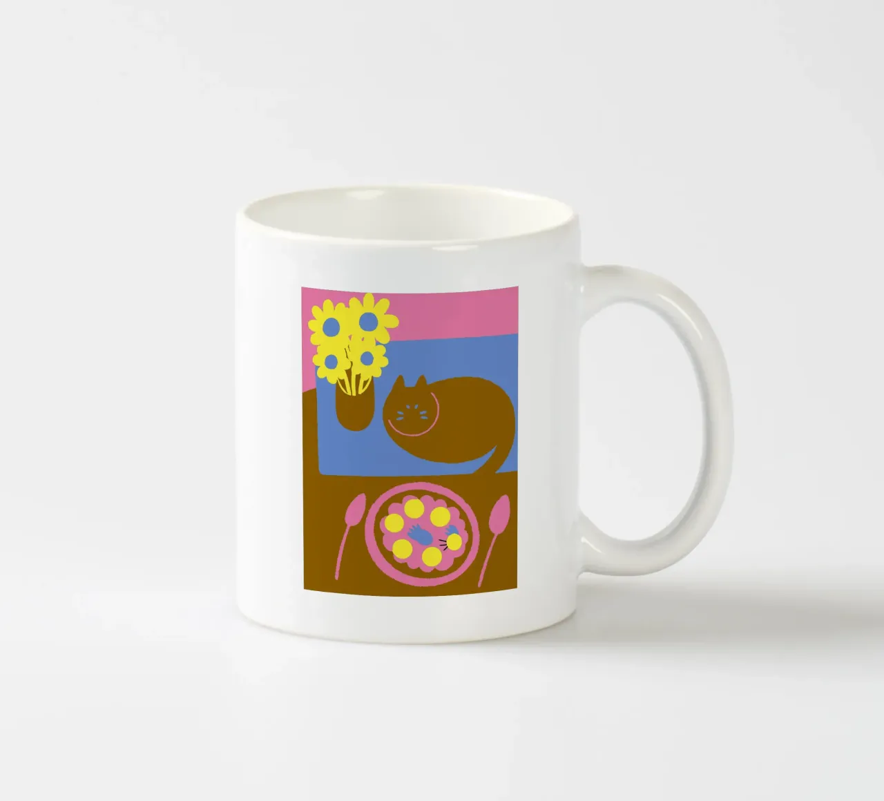 Fiori e cibo per gatti tazza in ceramica da TRENDY POSTER SHOP