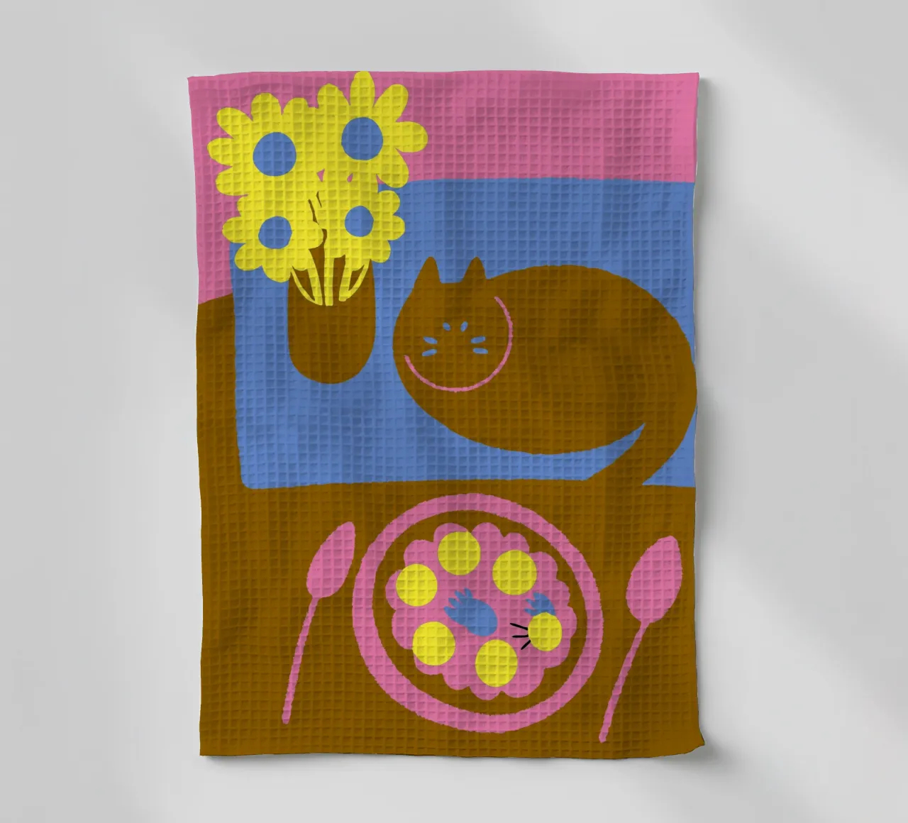 Fiori e cibo per gatti canovaccio da cucina da TRENDY POSTER SHOP