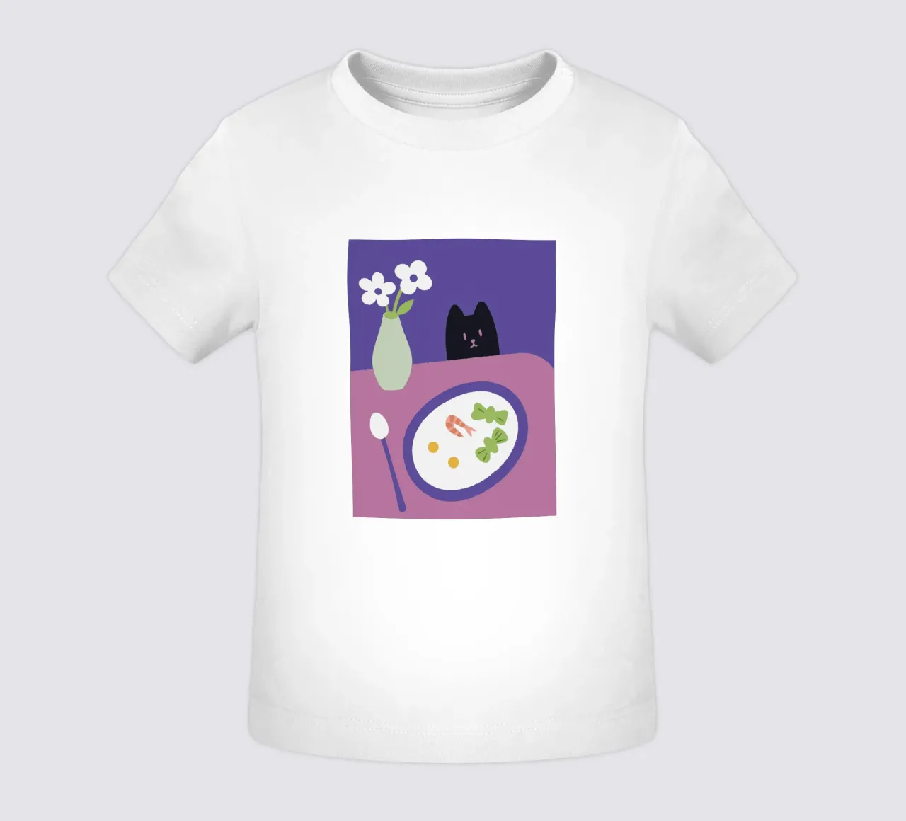 Fiori e cibo per gatti maglietta neonato da TRENDY POSTER SHOP