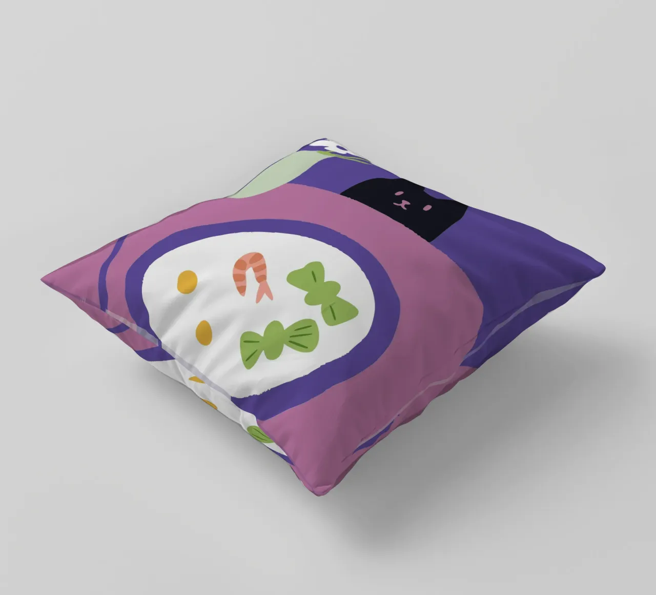 Fiori e cibo per gatti cuscino da TRENDY POSTER SHOP