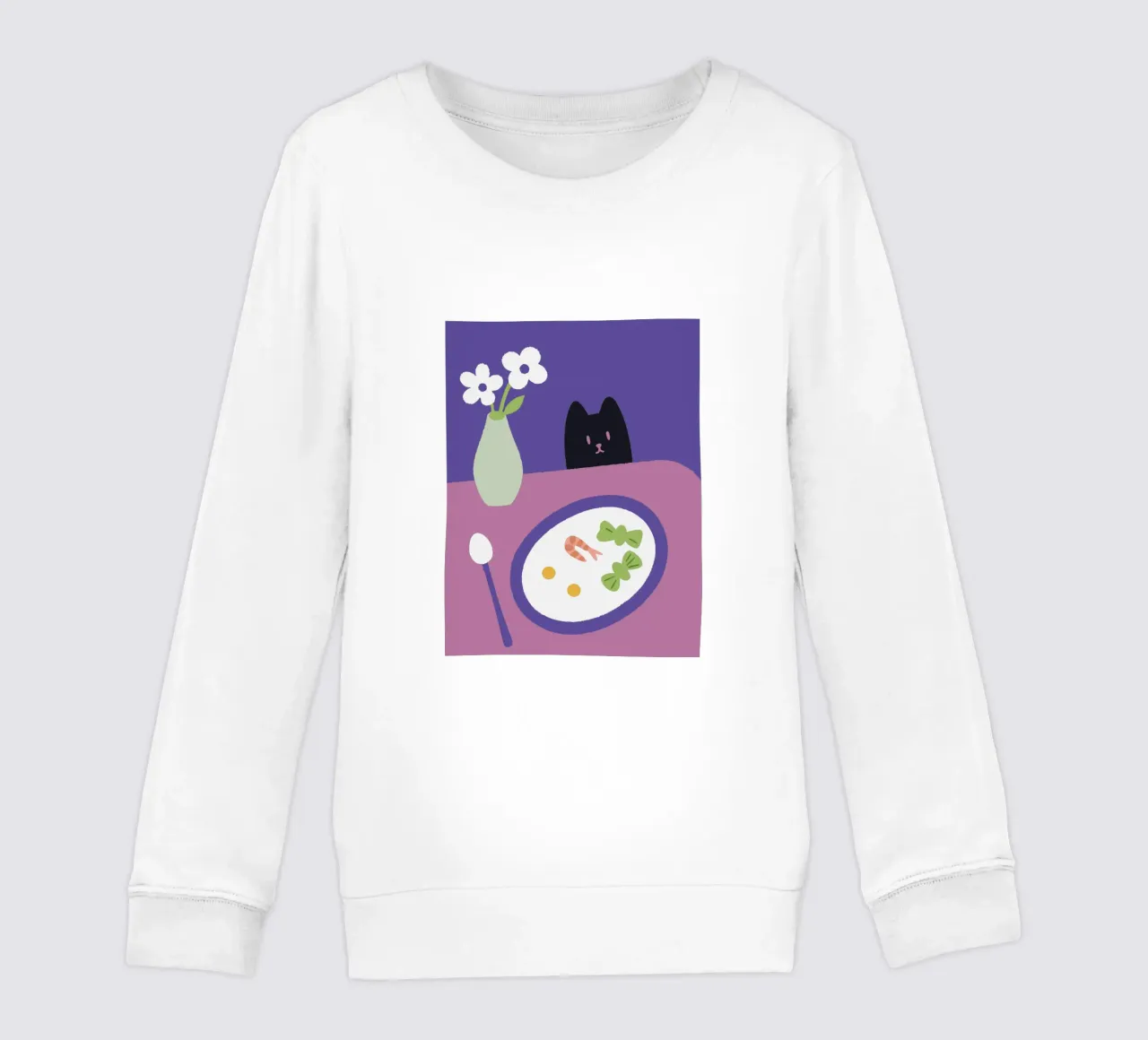 Fiori e cibo per gatti felpa bambino da TRENDY POSTER SHOP