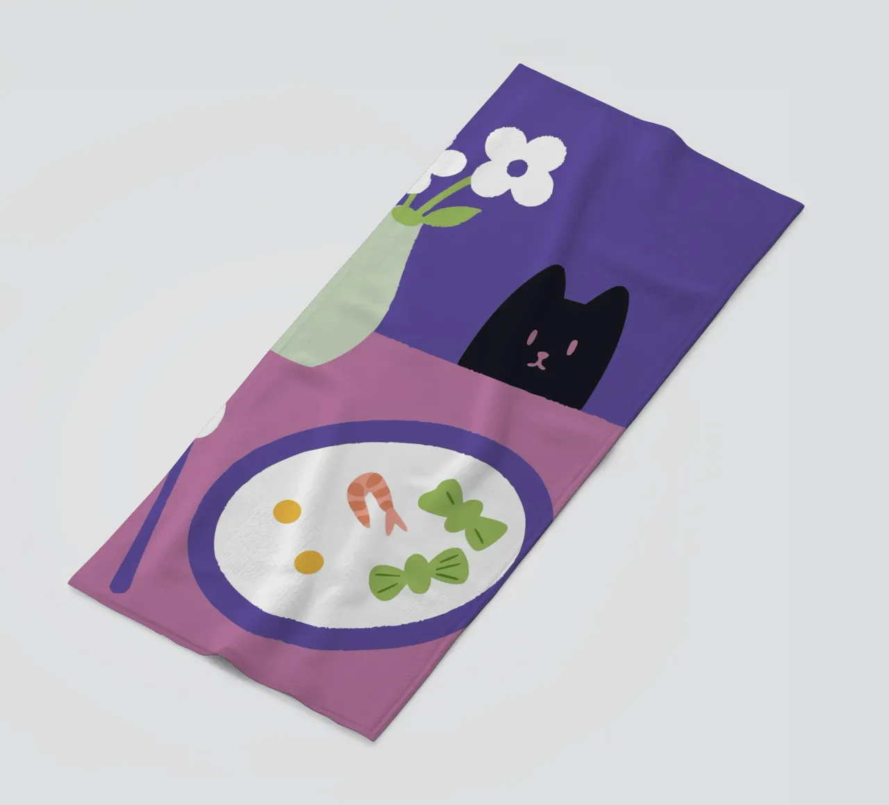 Fiori e cibo per gatti telo mare da TRENDY POSTER SHOP