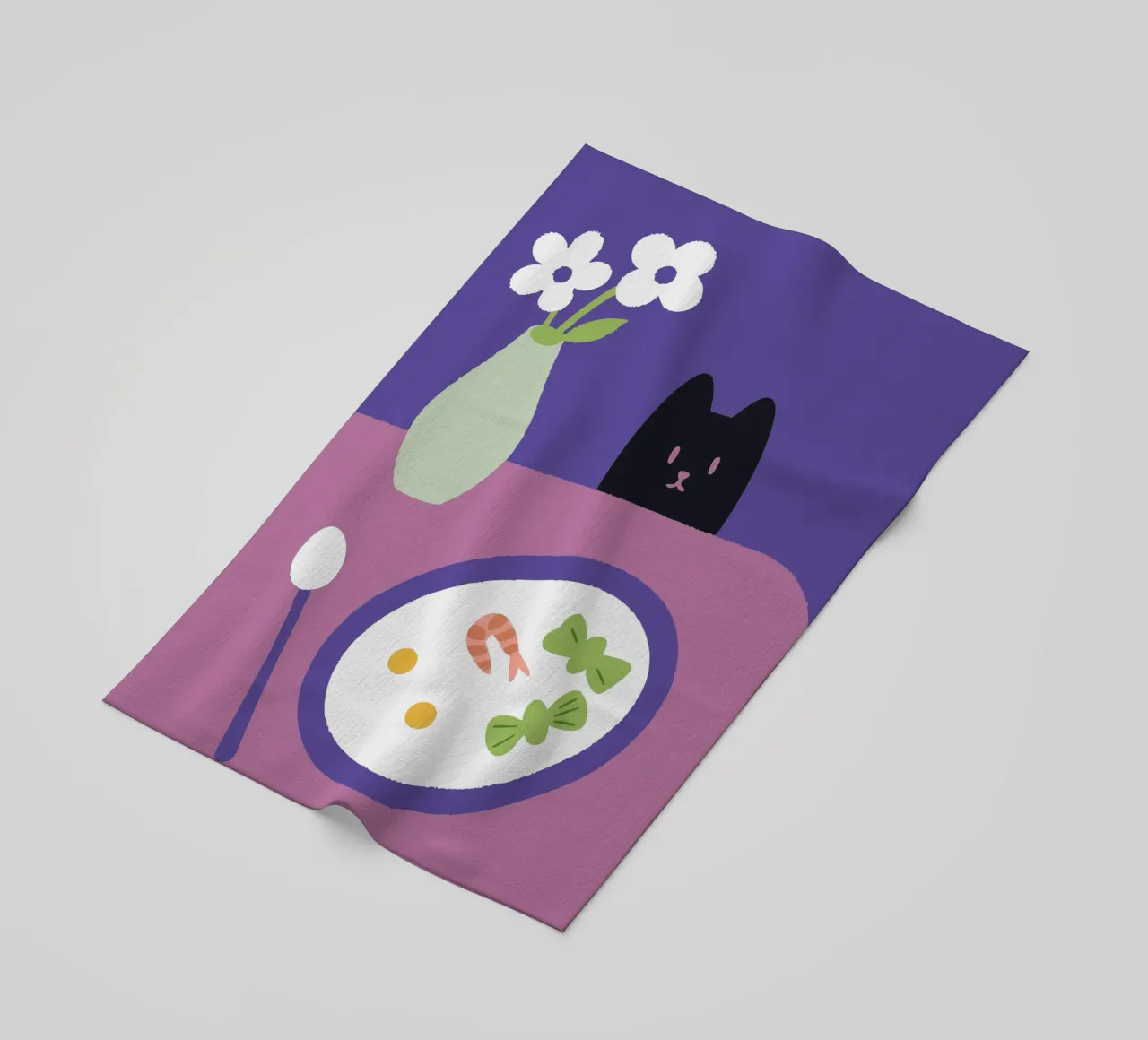 Fiori e cibo per gatti telo mare da TRENDY POSTER SHOP
