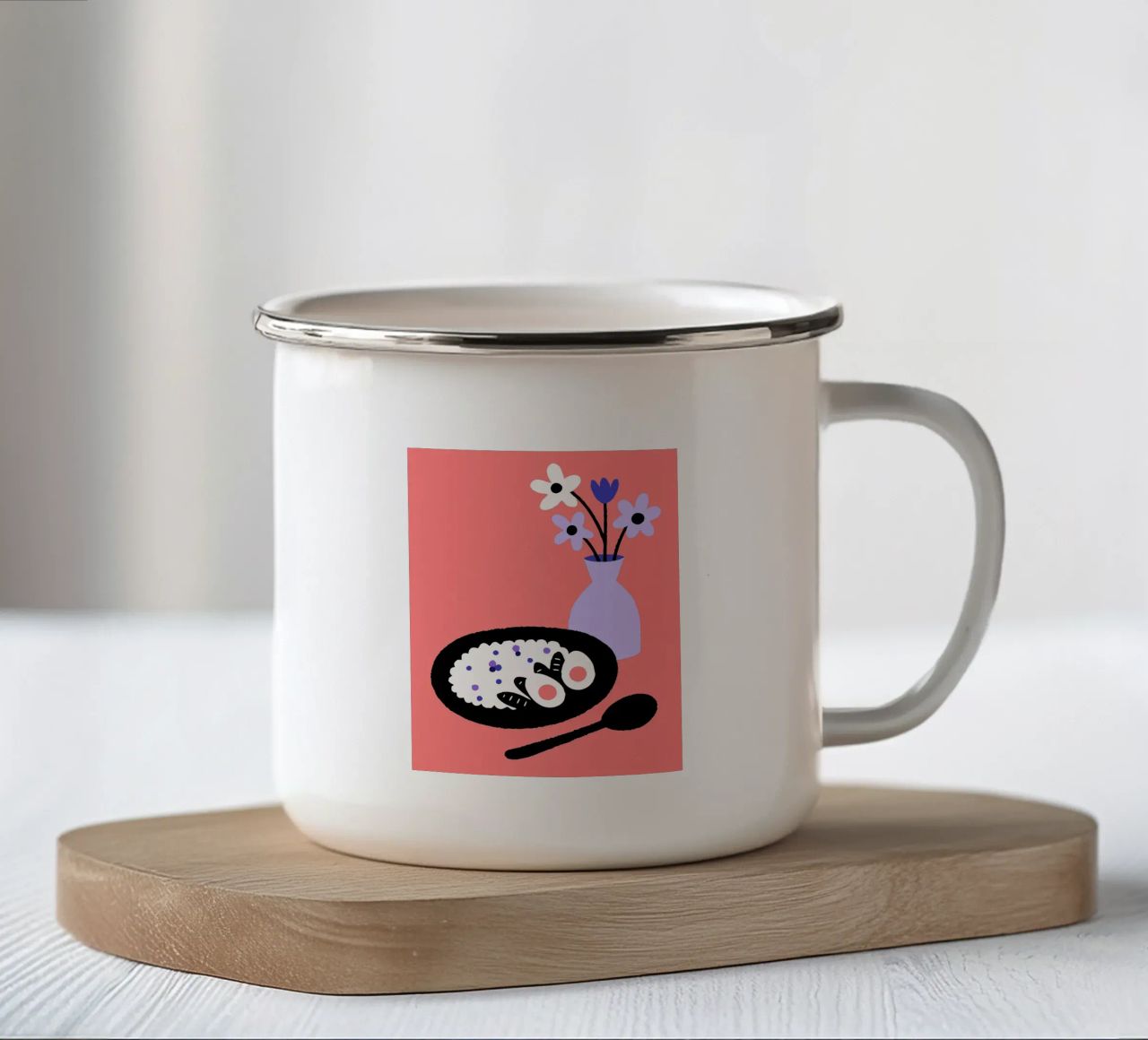 Vaso per uova e fiori tazza in smalto da UNIQUE SHOP