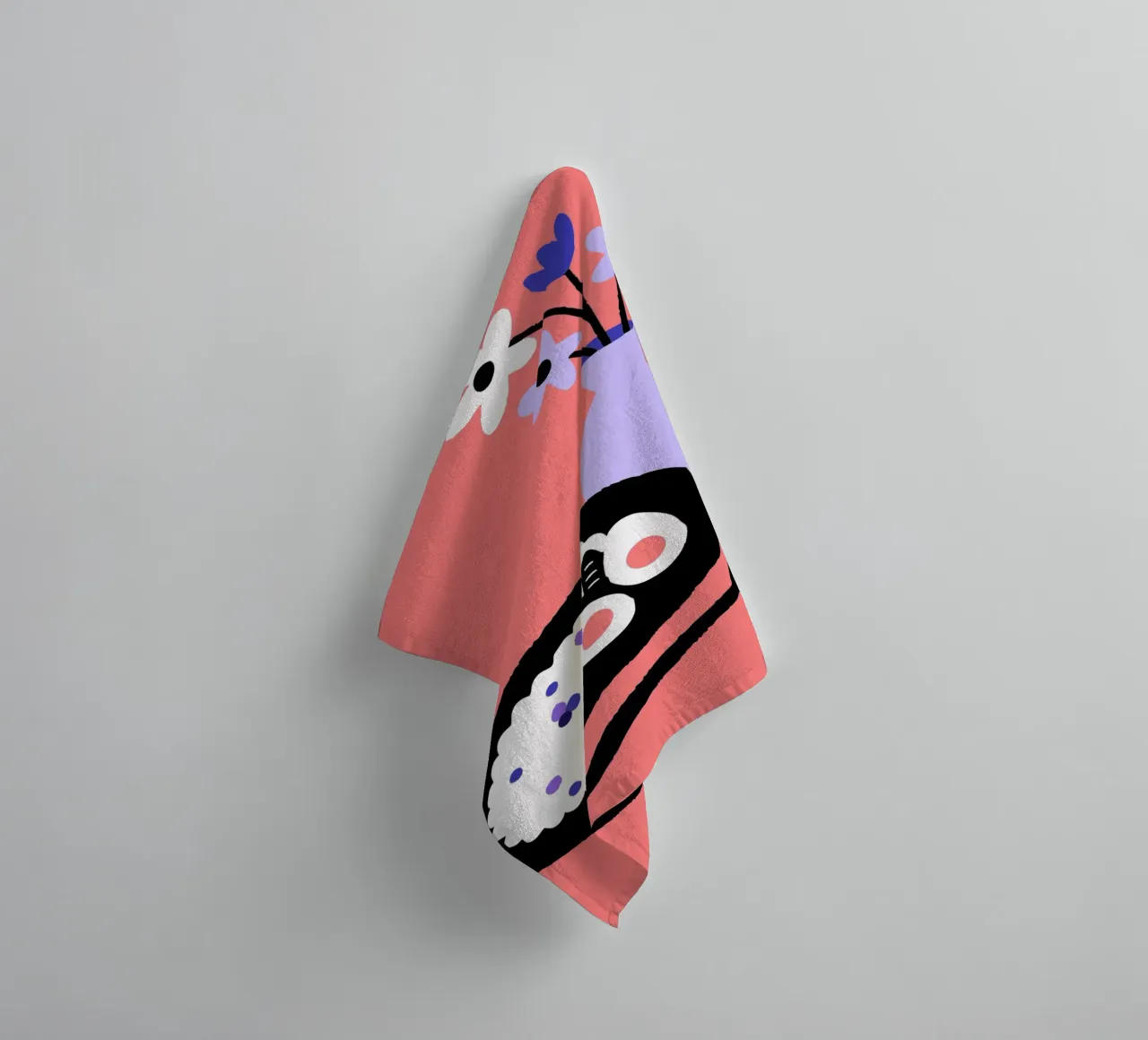 Eierspeise und Blumenvase Handtuch von TRENDY POSTER SHOP