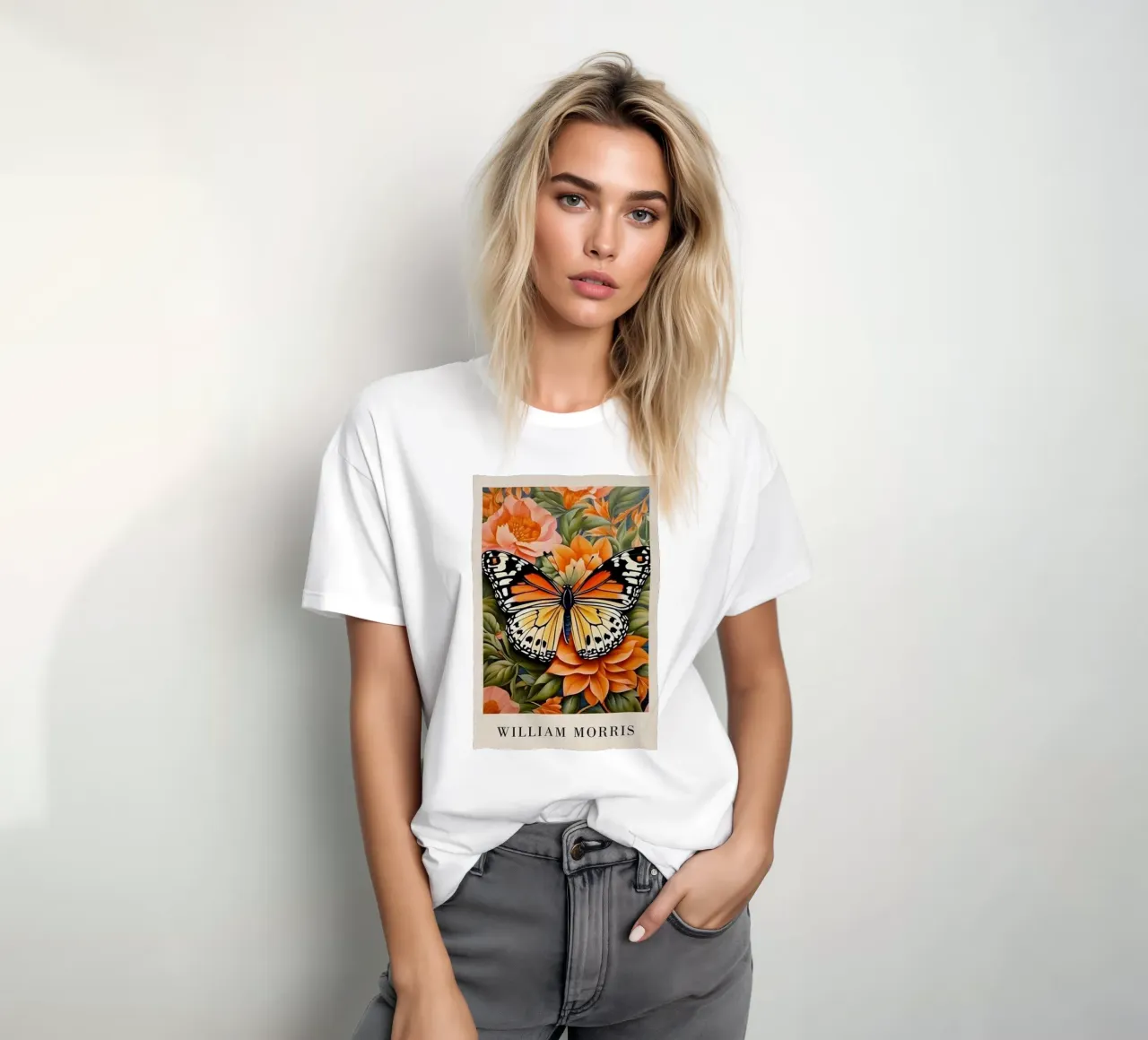 hermosa mariposa william morris camiseta de komo store