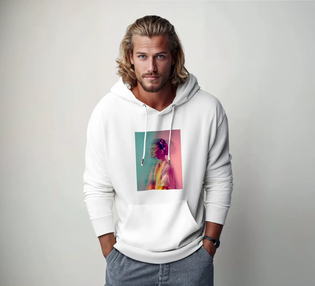 Frida olografica felpa con cappuccio da Carinaprint