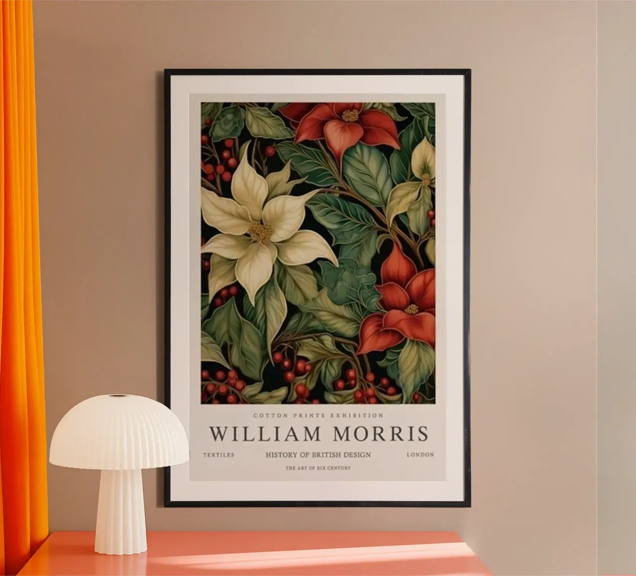 grappoli di bacche fiori rossi william morris poster da komo store