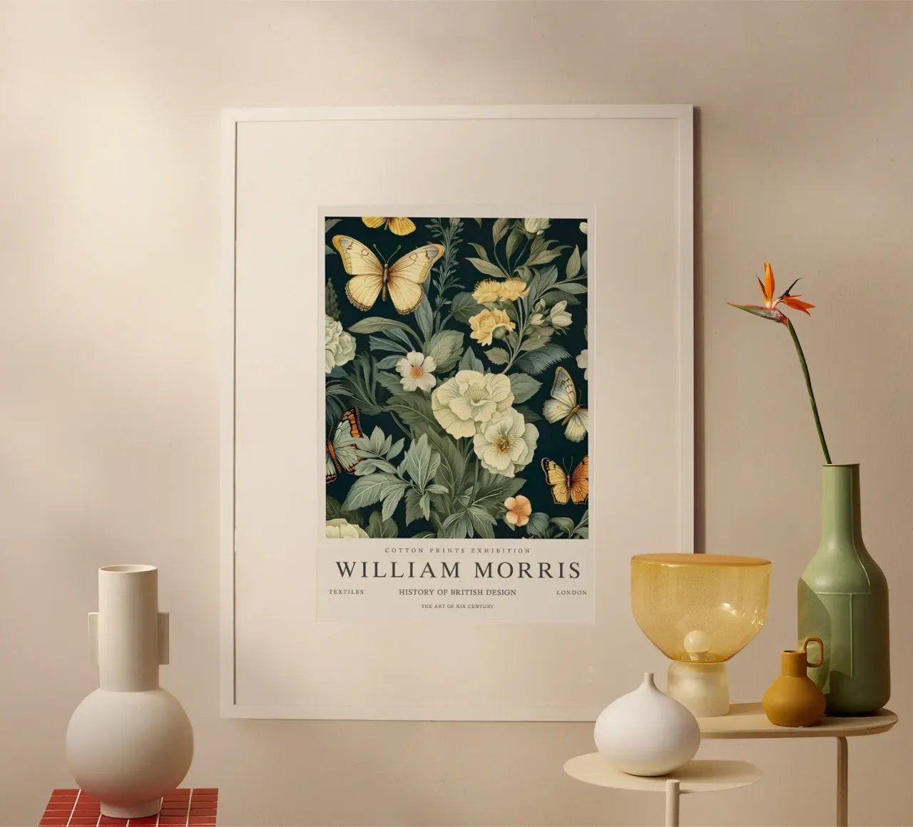 farfalle manifesto della mostra william morris poster da komo store