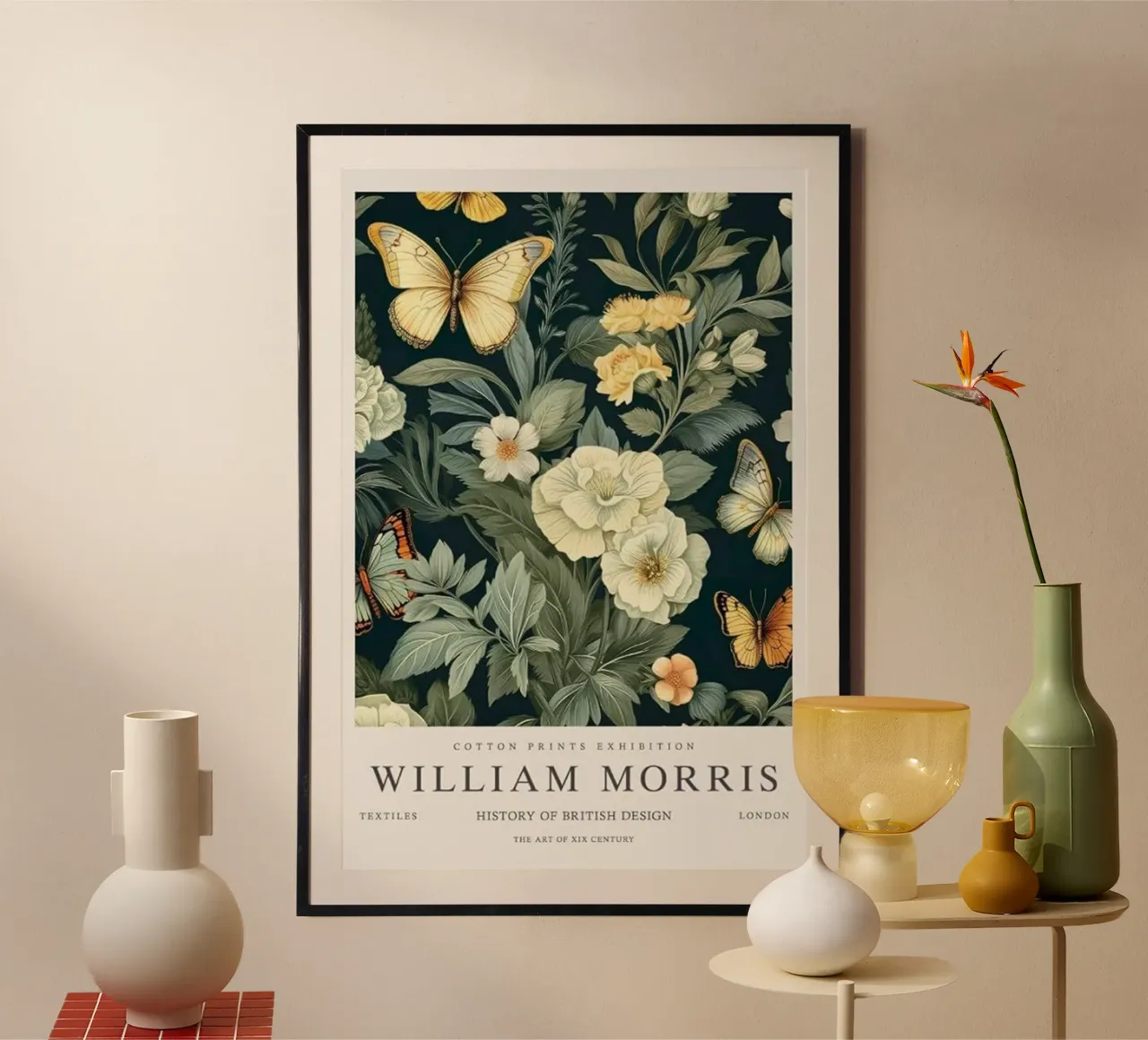 farfalle manifesto della mostra william morris poster da komo store