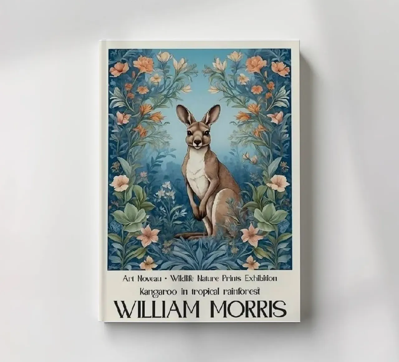 kangaroo in the middle of the forest william morris notebook by komo store