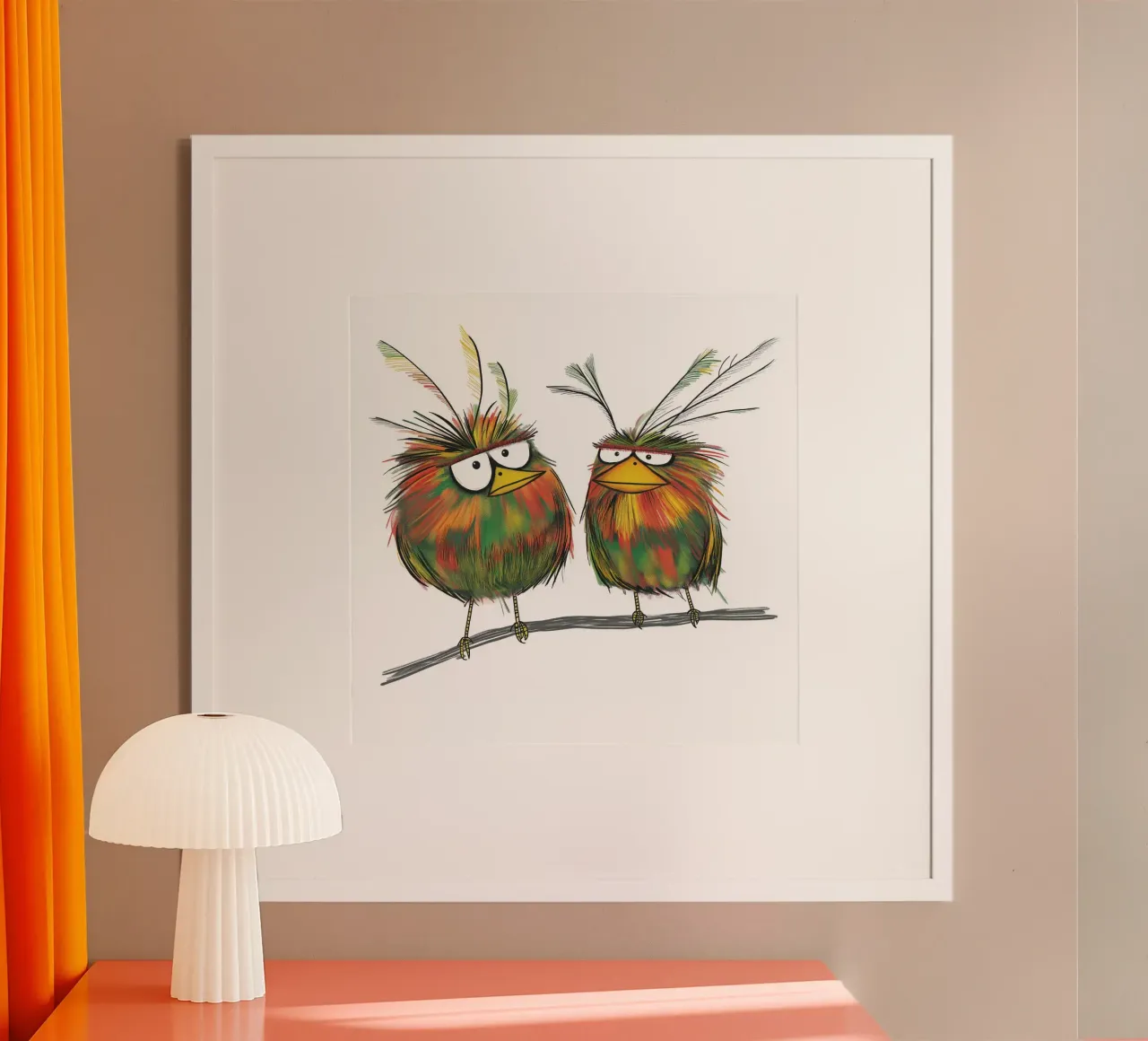 Crazy Angry Birds poster con telaio in alluminio da Motivate-Today