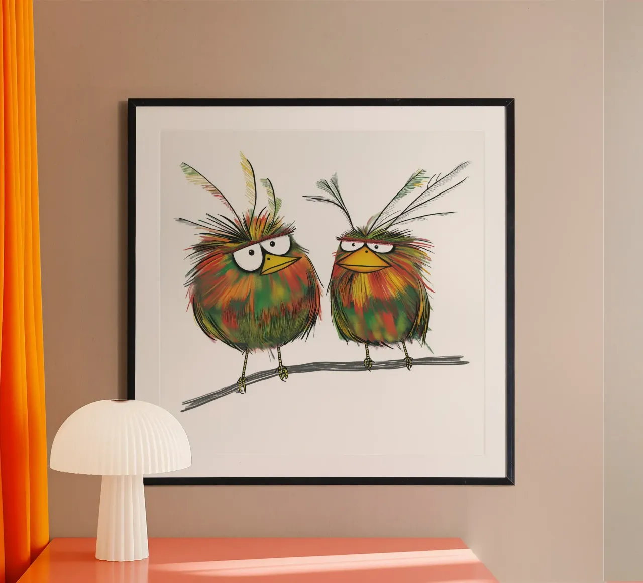Crazy Angry Birds poster con telaio in alluminio da Motivate-Today