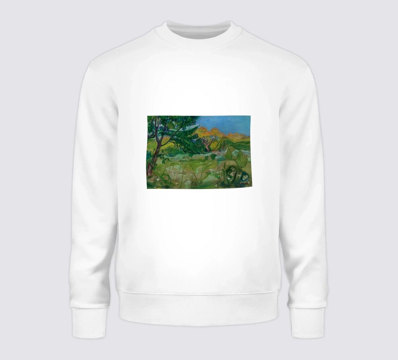 scenario albero colpito dalla luce del sole edvard munch felpa da cupcup art