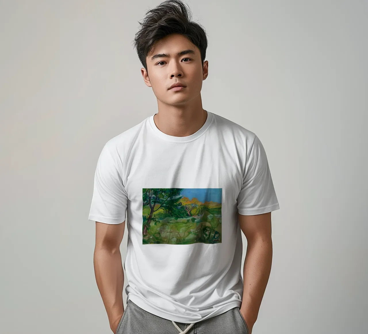 scenario albero colpito dalla luce del sole edvard munch t-shirt da cupcup art