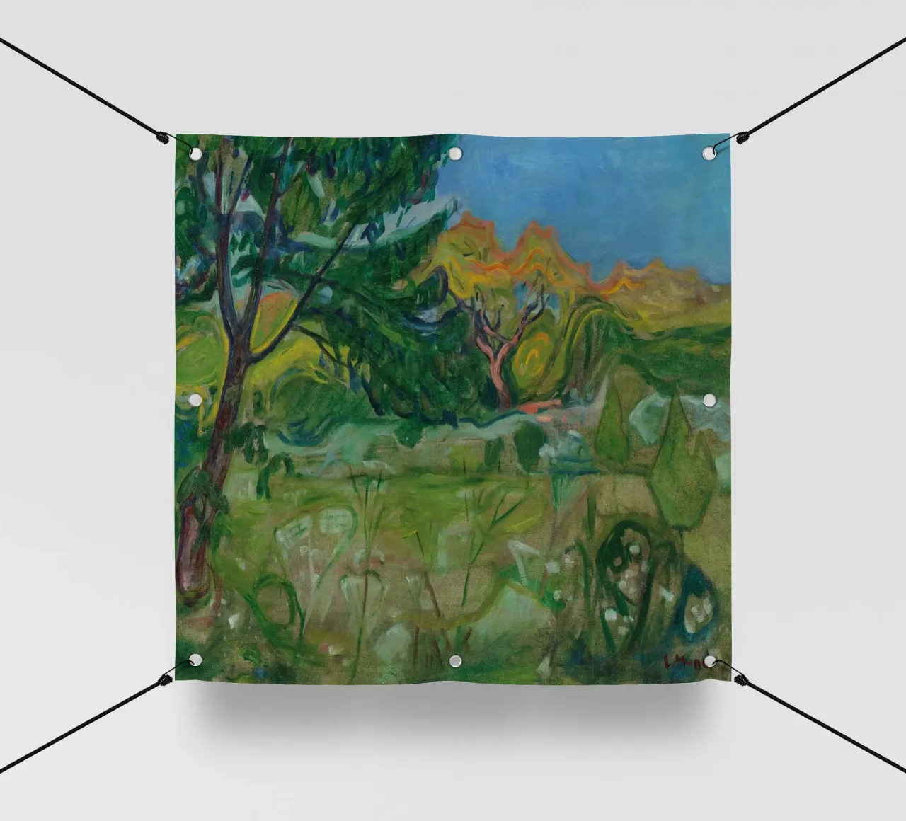 scenario albero colpito dalla luce del sole edvard munch telo in pvc da cupcup art