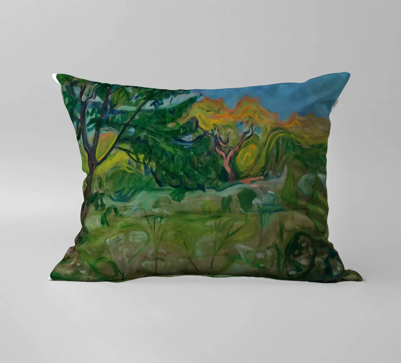 scenario albero colpito dalla luce del sole edvard munch cuscino da cupcup art