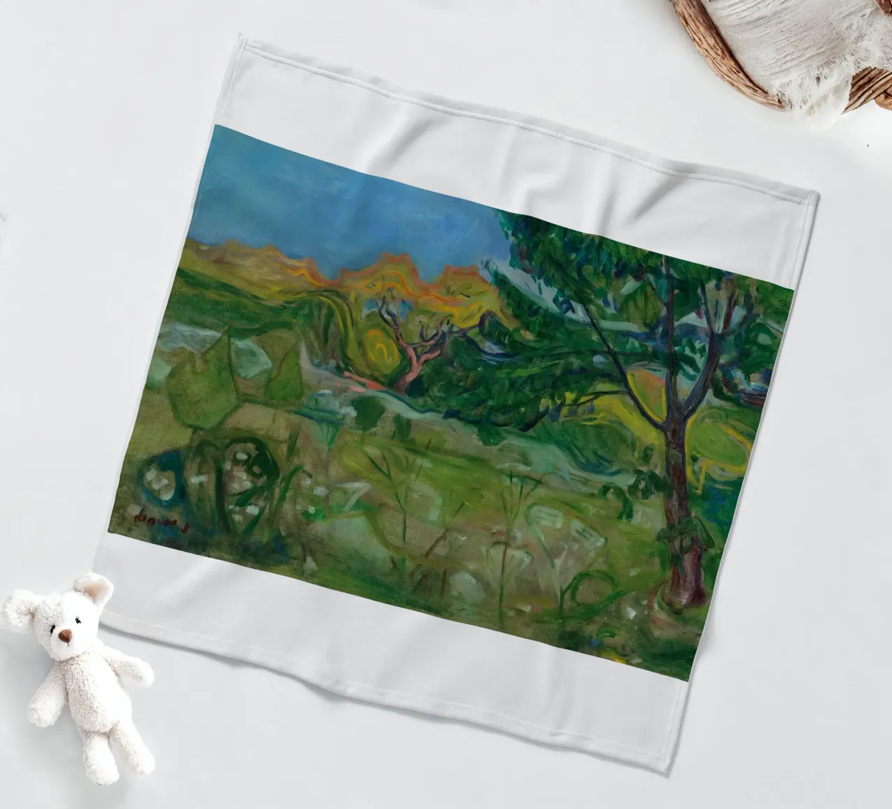scenario albero colpito dalla luce del sole edvard munch coperta in pile da cupcup art