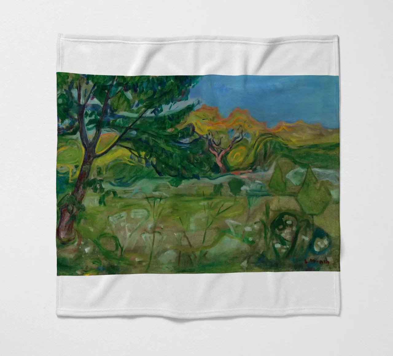 scenario albero colpito dalla luce del sole edvard munch coperta in pile da cupcup art