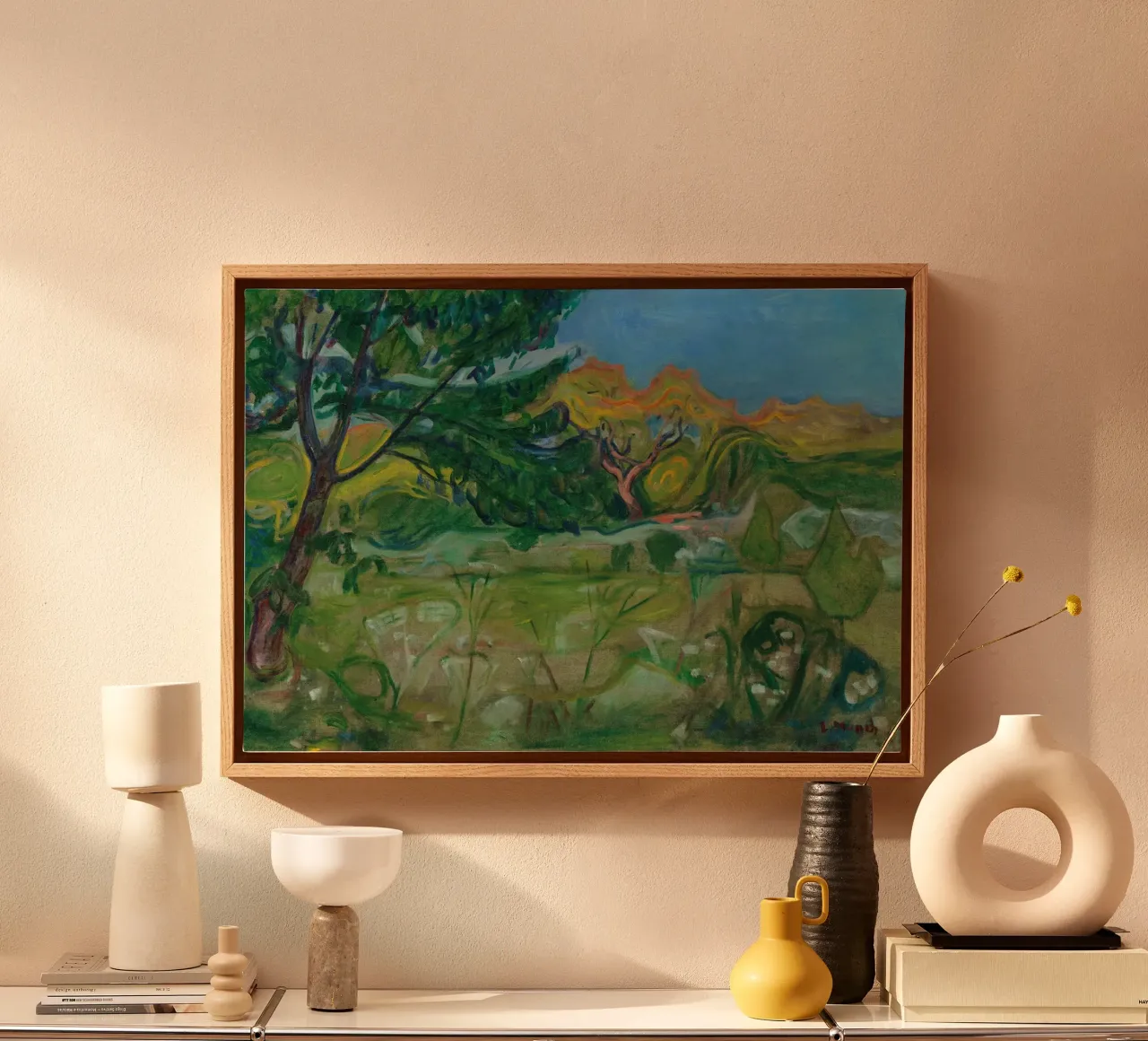 scenery tree hit sunlight edvard munch canvas by cupcup art