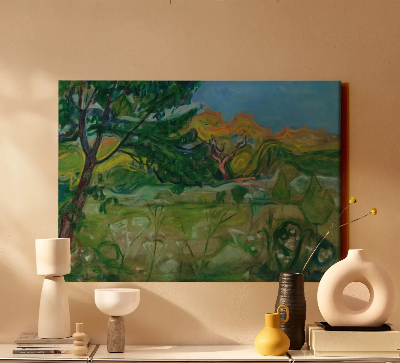 scenery tree hit sunlight edvard munch canvas by cupcup art