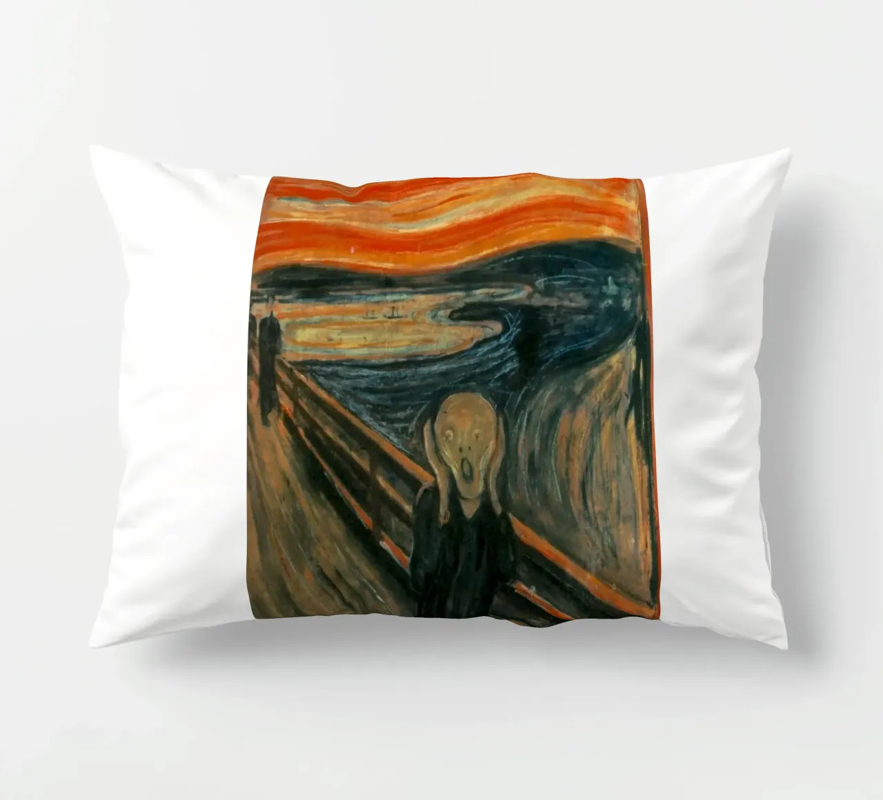 figura urlante mani sul viso edvard munh cuscino da cupcup art