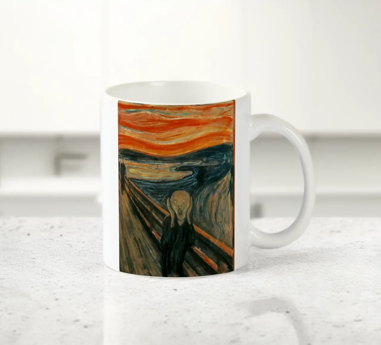 figura urlante mani sul viso edvard munh tazza in ceramica da cupcup art