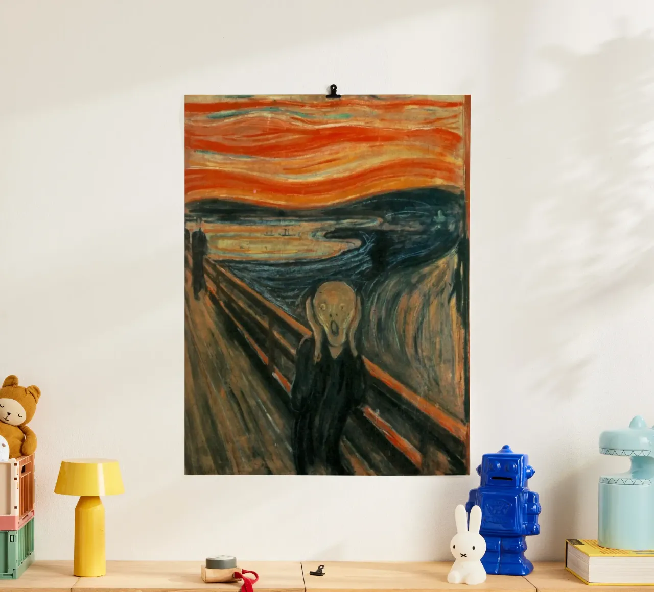 figura urlante mani sul viso edvard munh poster da cupcup art