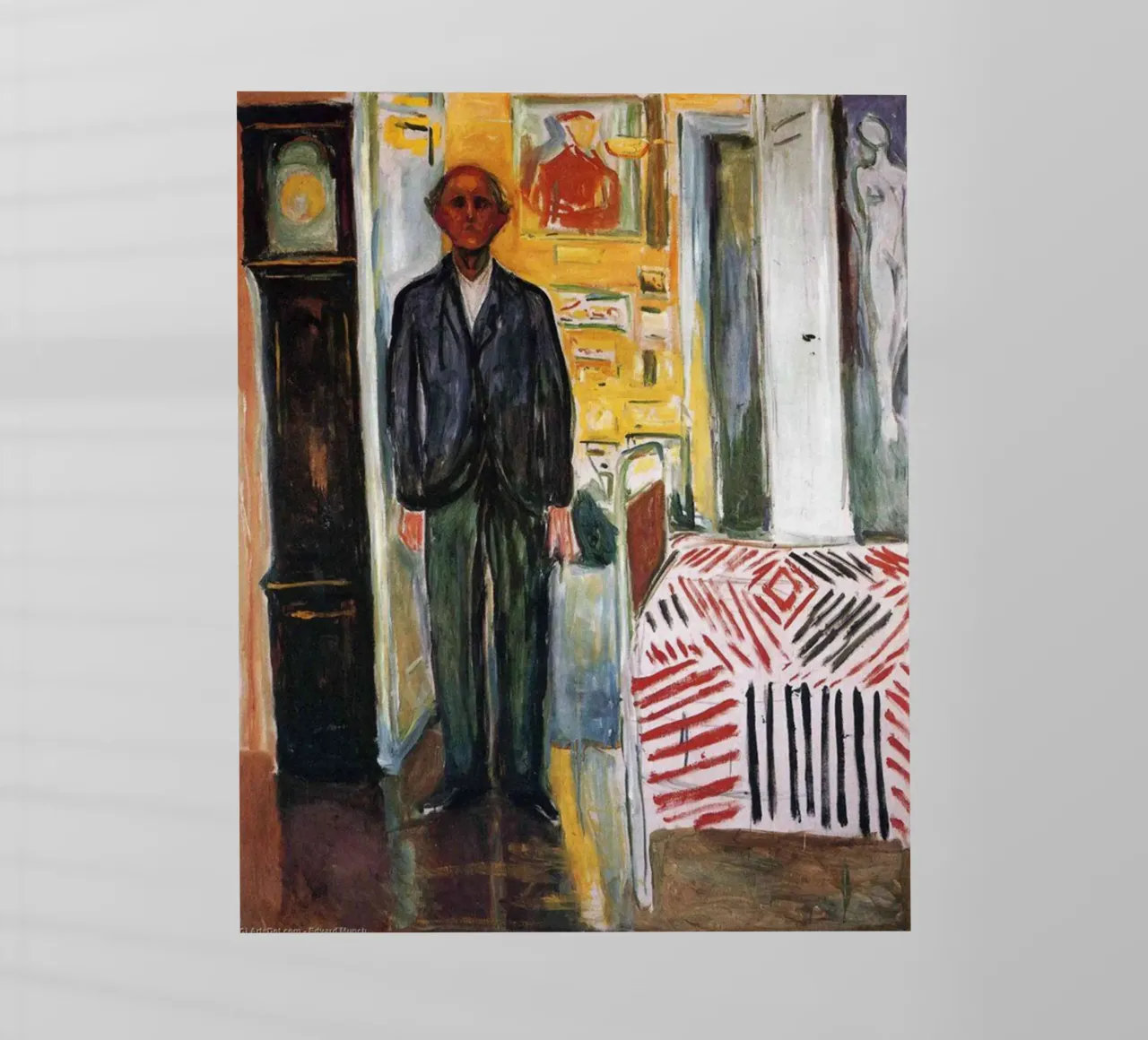 in piedi accanto al letto di edvard munch pellicola backlit da cupcup art