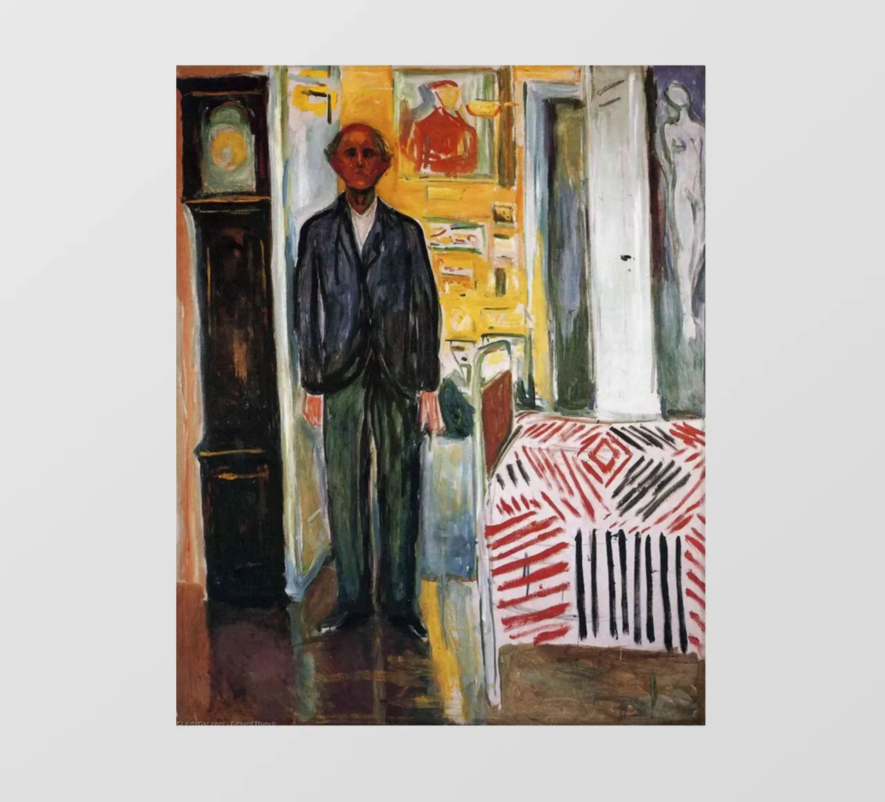in piedi accanto al letto di edvard munch pellicola backlit da cupcup art