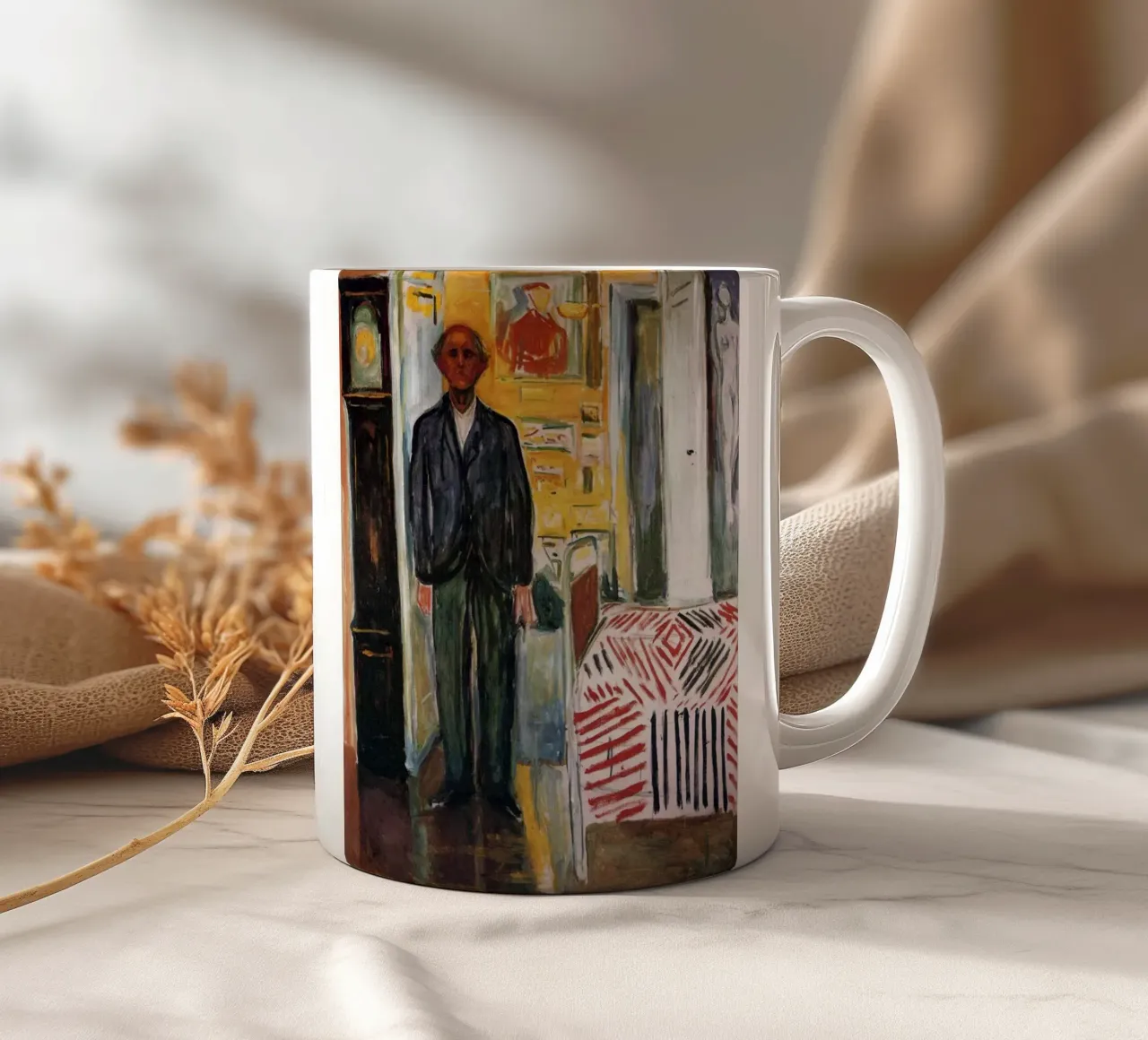 in piedi accanto al letto di edvard munch tazza in ceramica da cupcup art
