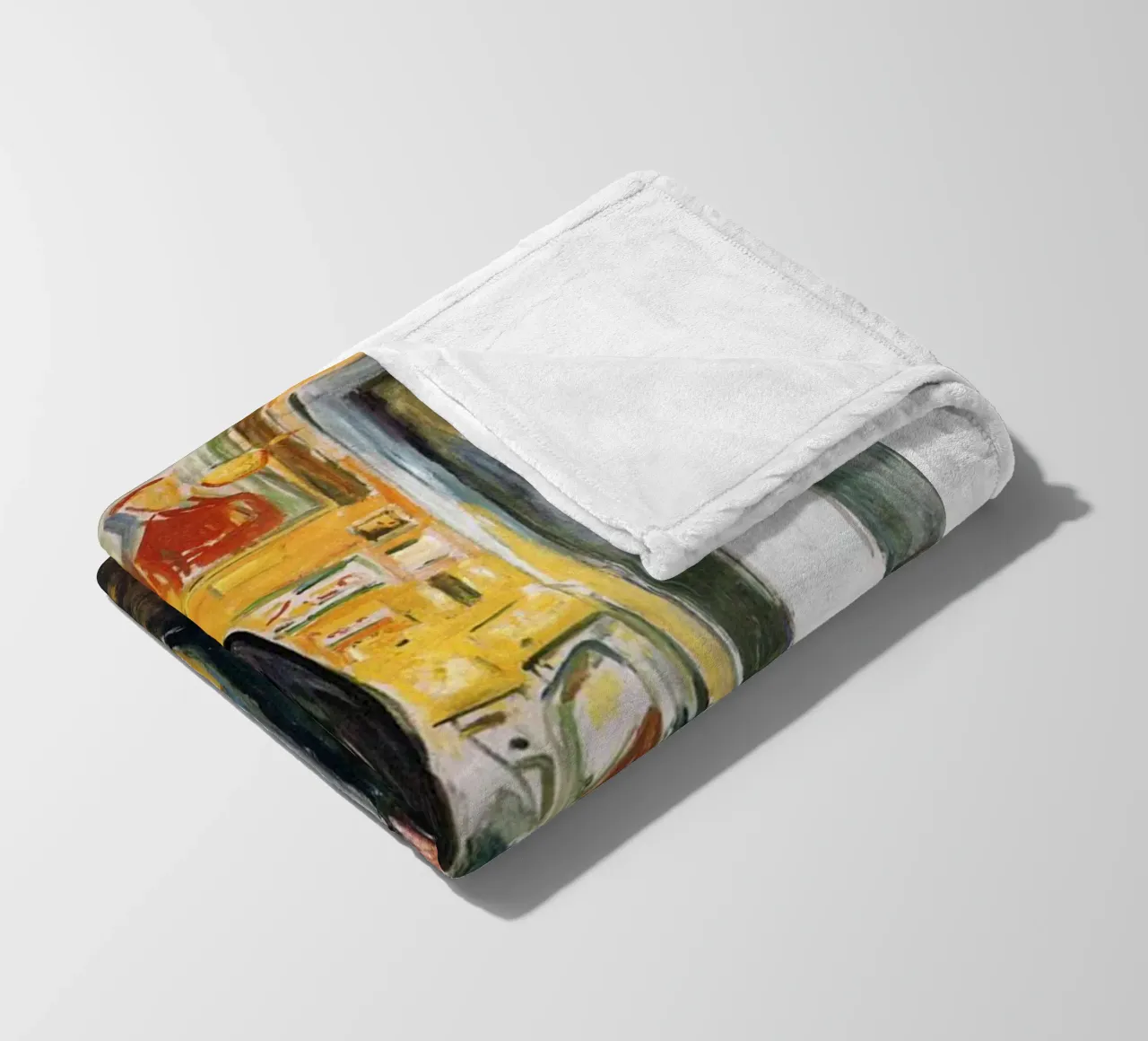 in piedi accanto al letto di edvard munch coperta in pile da cupcup art