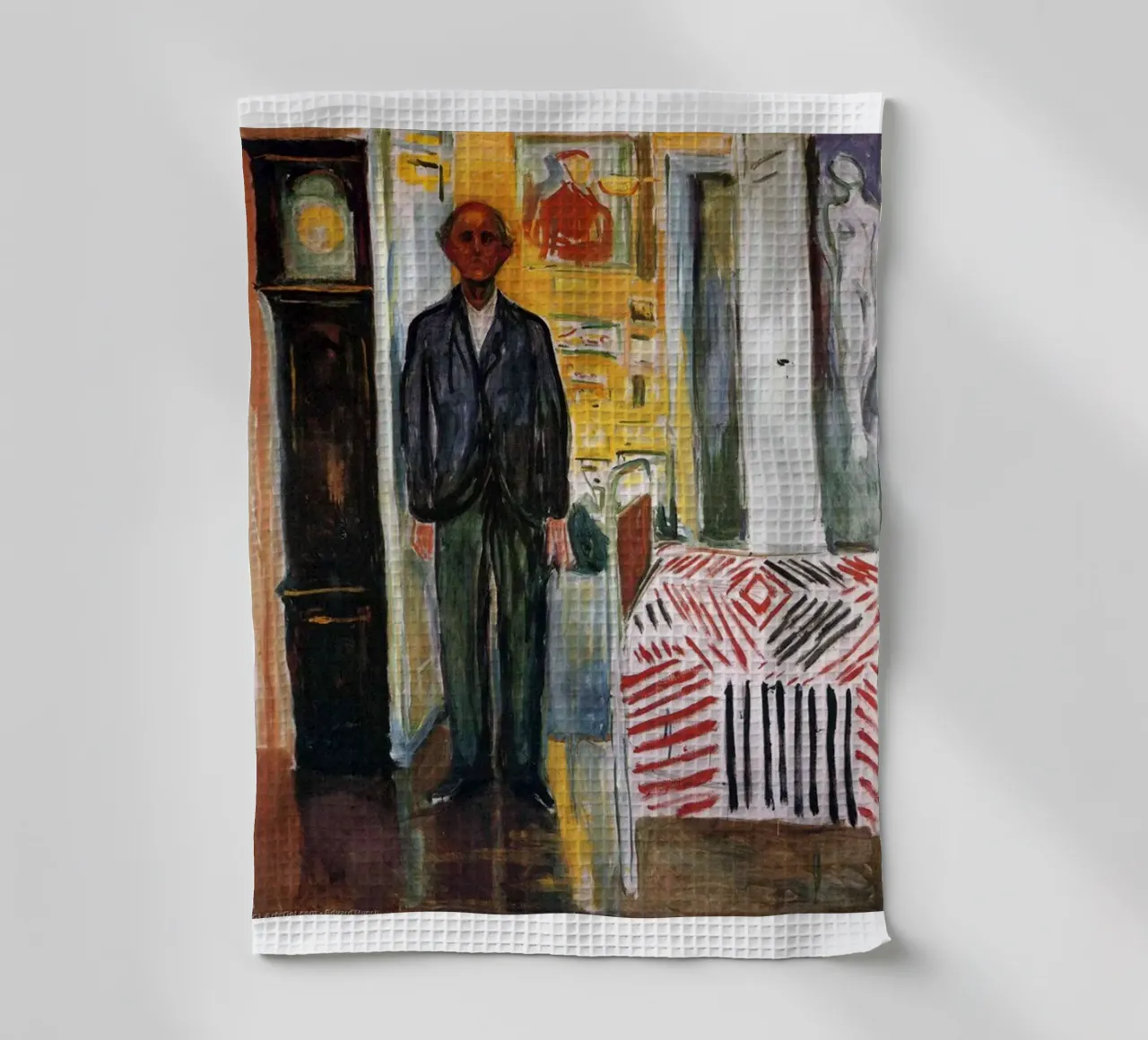 in piedi accanto al letto di edvard munch canovaccio da cucina da cupcup art