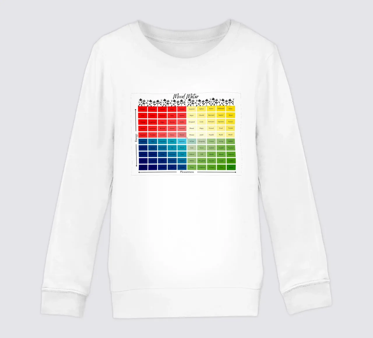 Mood Meter Flower kids sweatshirt by Monikaprint
