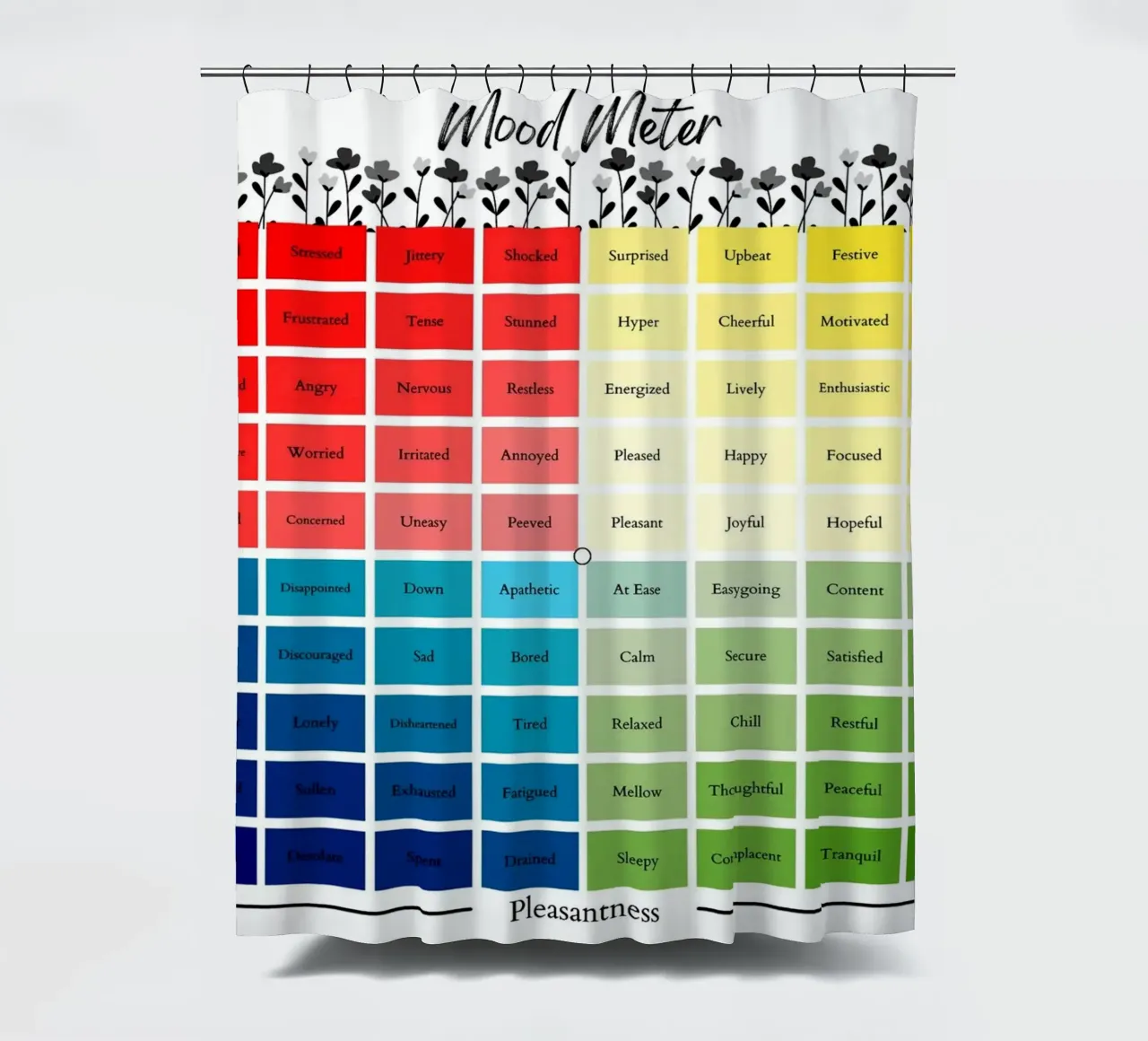 Mood Meter Flower shower curtain by Monikaprint