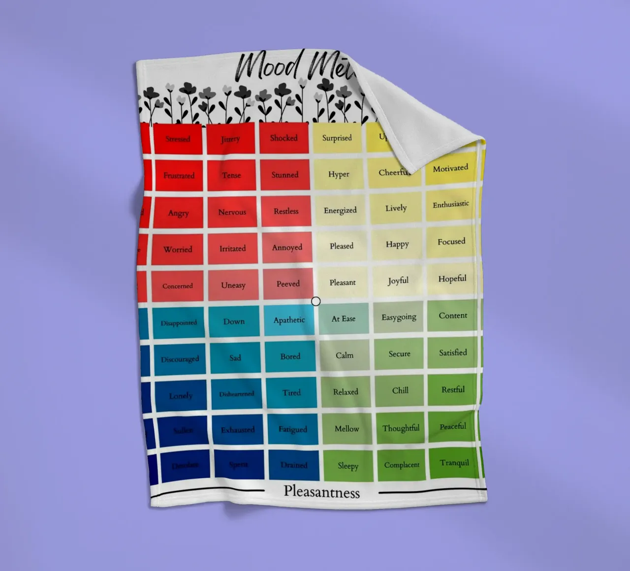 Mood Meter Flower fleece blanket by Monikaprint