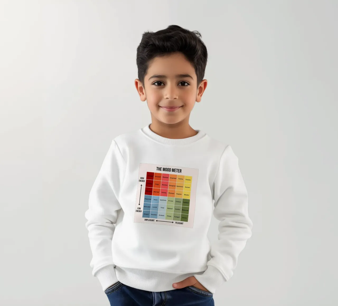 La mostra Mood Meter felpa bambino da Monikaprint