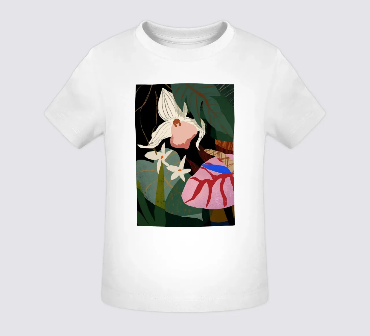 orchidee exotische bloem bos arty guave baby t-shirt van kopok first
