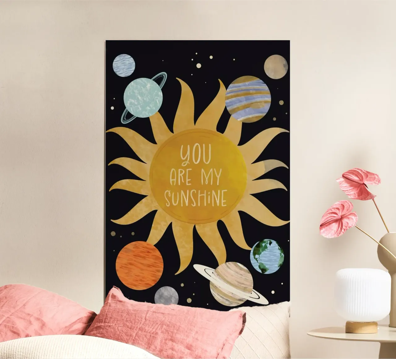 You Are My Sunshine poster con telaio in plastica da cafelab