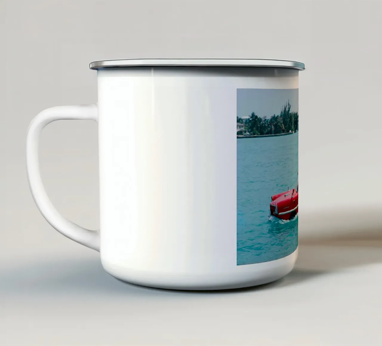Barca Sea Drive - Slim Aarons tazza in smalto da Chrisvintage