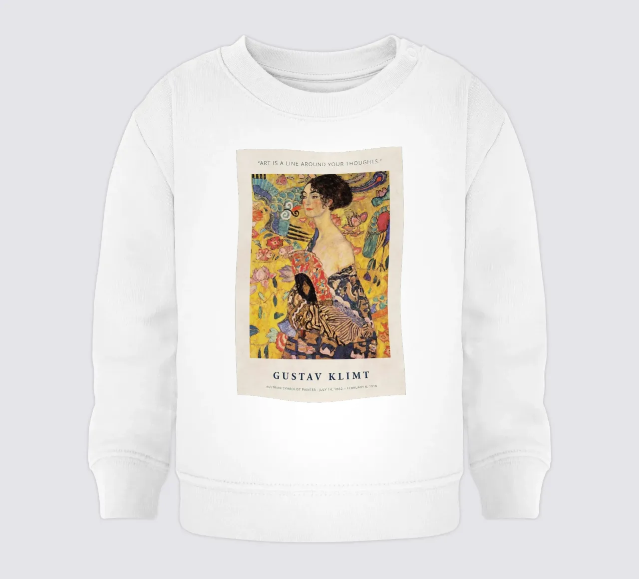 Art is a Line around Your Thoughts - Gustav Klimt baby sweatshirt by Show Art