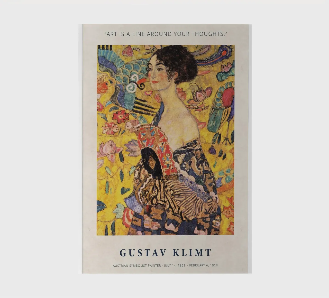 Art is a Line around Your Thoughts - Gustav Klimt notebook by Show Art