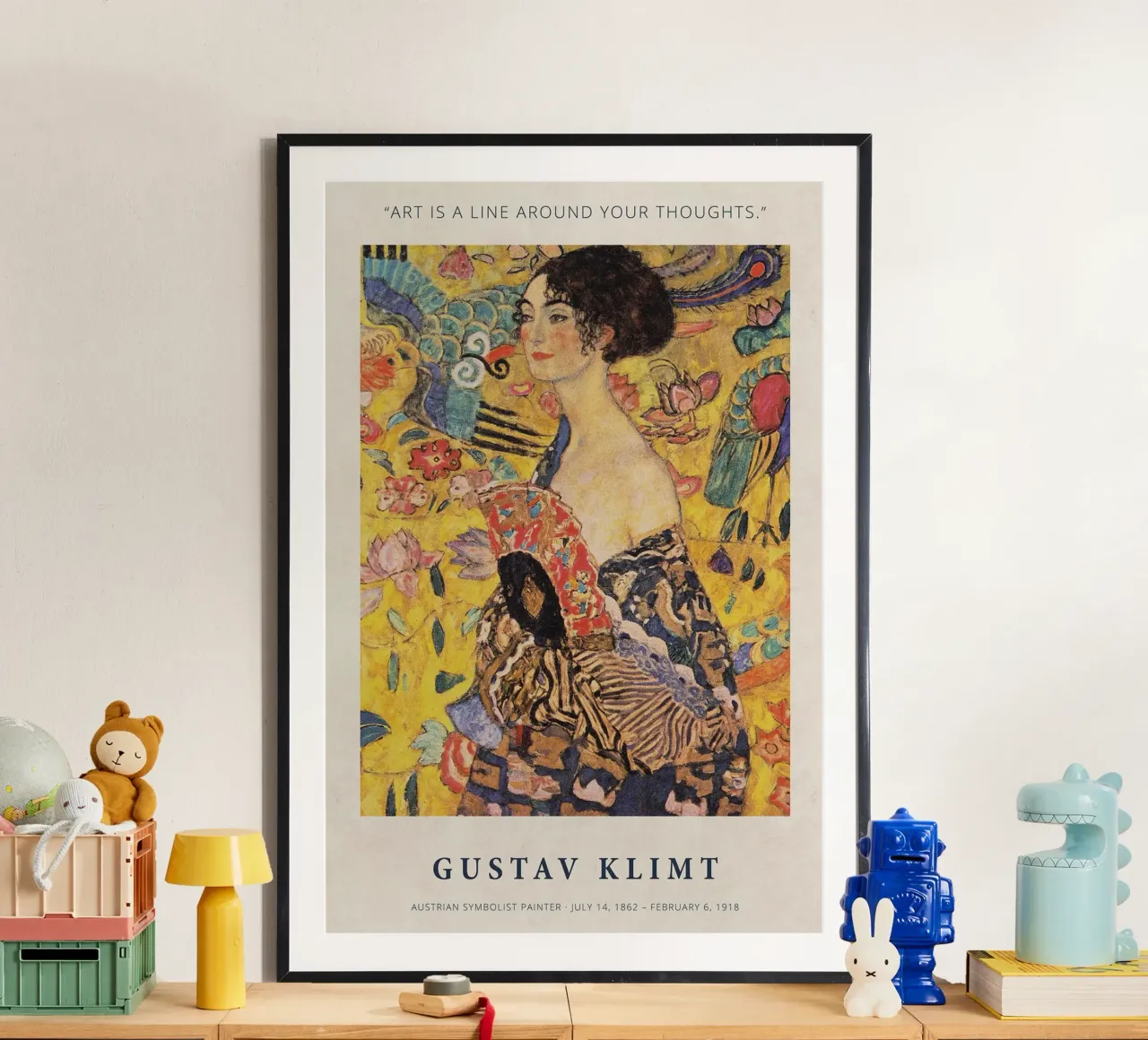 L'arte è una linea intorno ai vostri pensieri - Gustav Klimt poster da Show Art