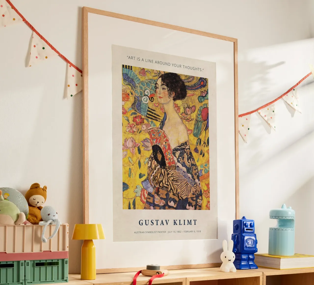 L'arte è una linea intorno ai vostri pensieri - Gustav Klimt poster da Show Art