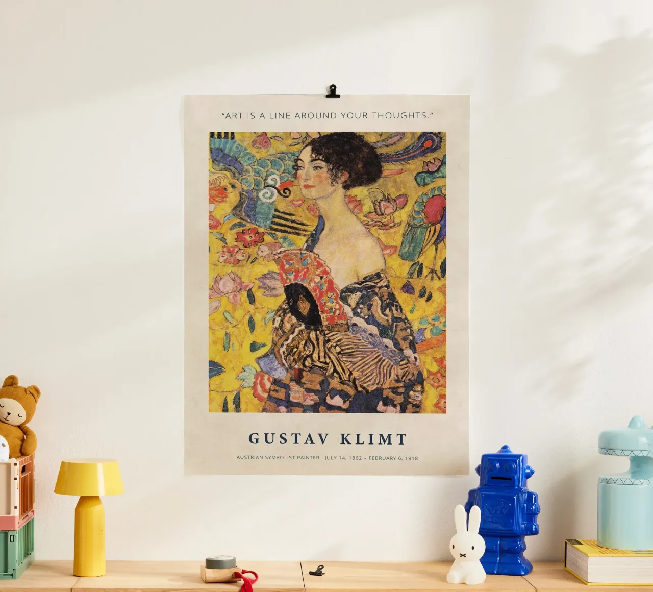 L'arte è una linea intorno ai vostri pensieri - Gustav Klimt poster da Show Art