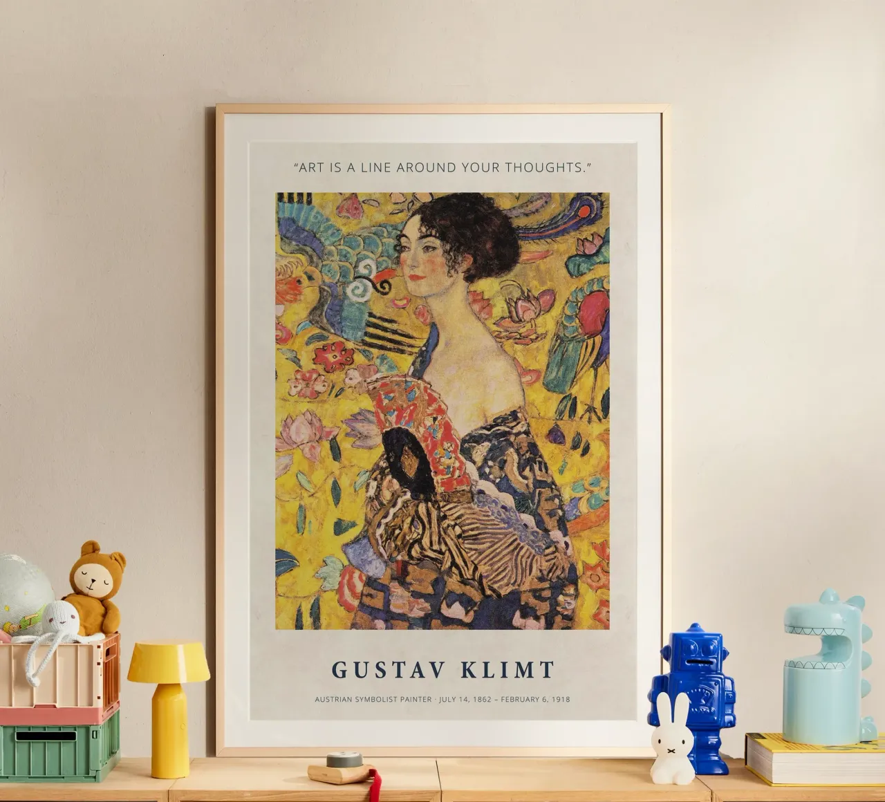 L'arte è una linea intorno ai vostri pensieri - Gustav Klimt poster da Show Art