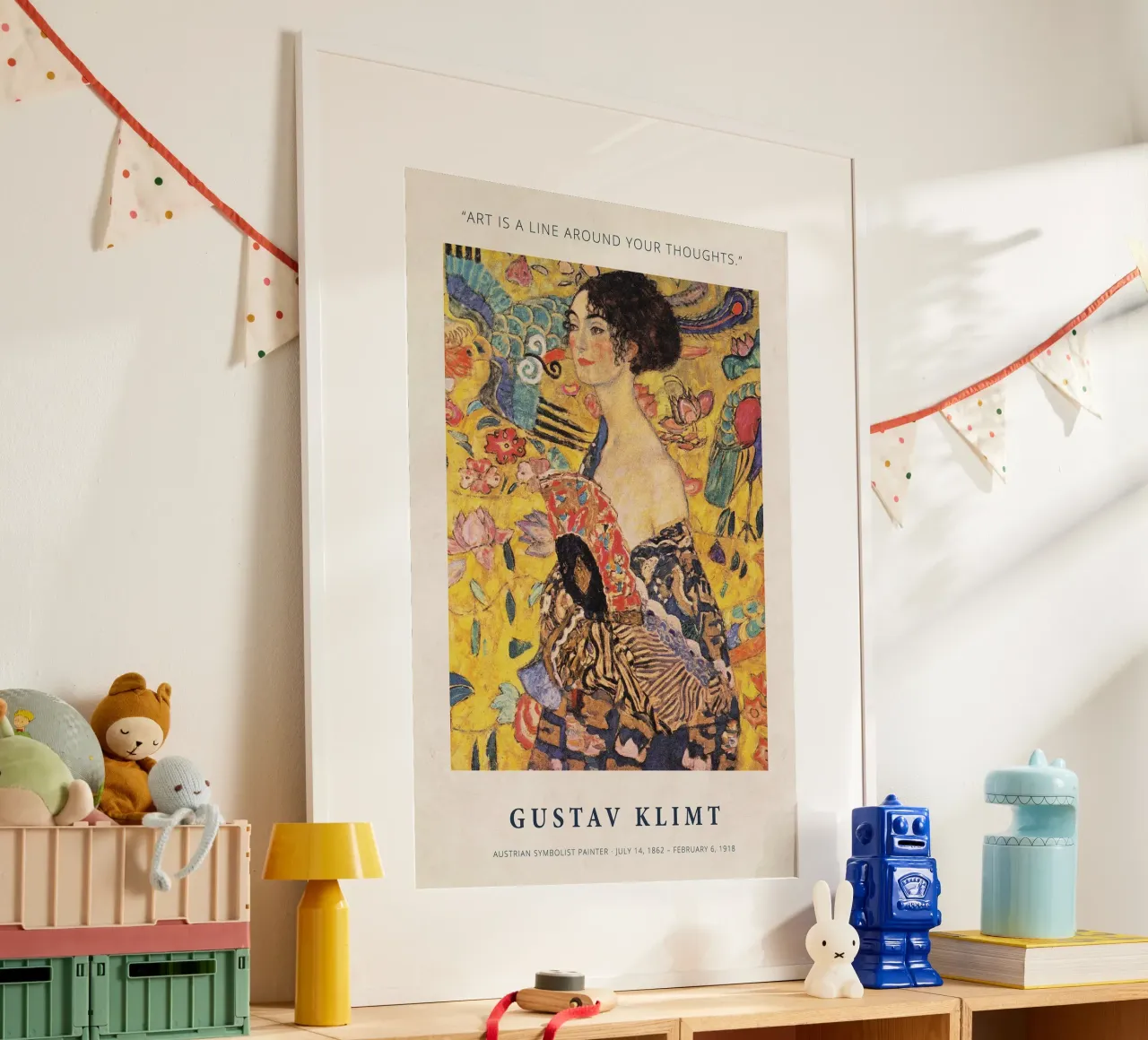 L'arte è una linea intorno ai vostri pensieri - Gustav Klimt poster da Show Art