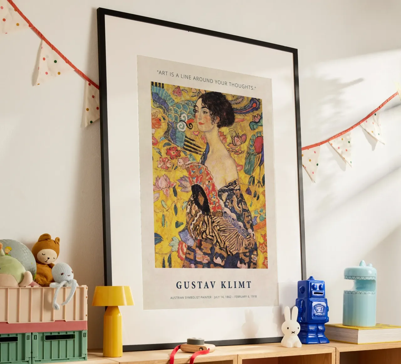L'arte è una linea intorno ai vostri pensieri - Gustav Klimt poster da Show Art