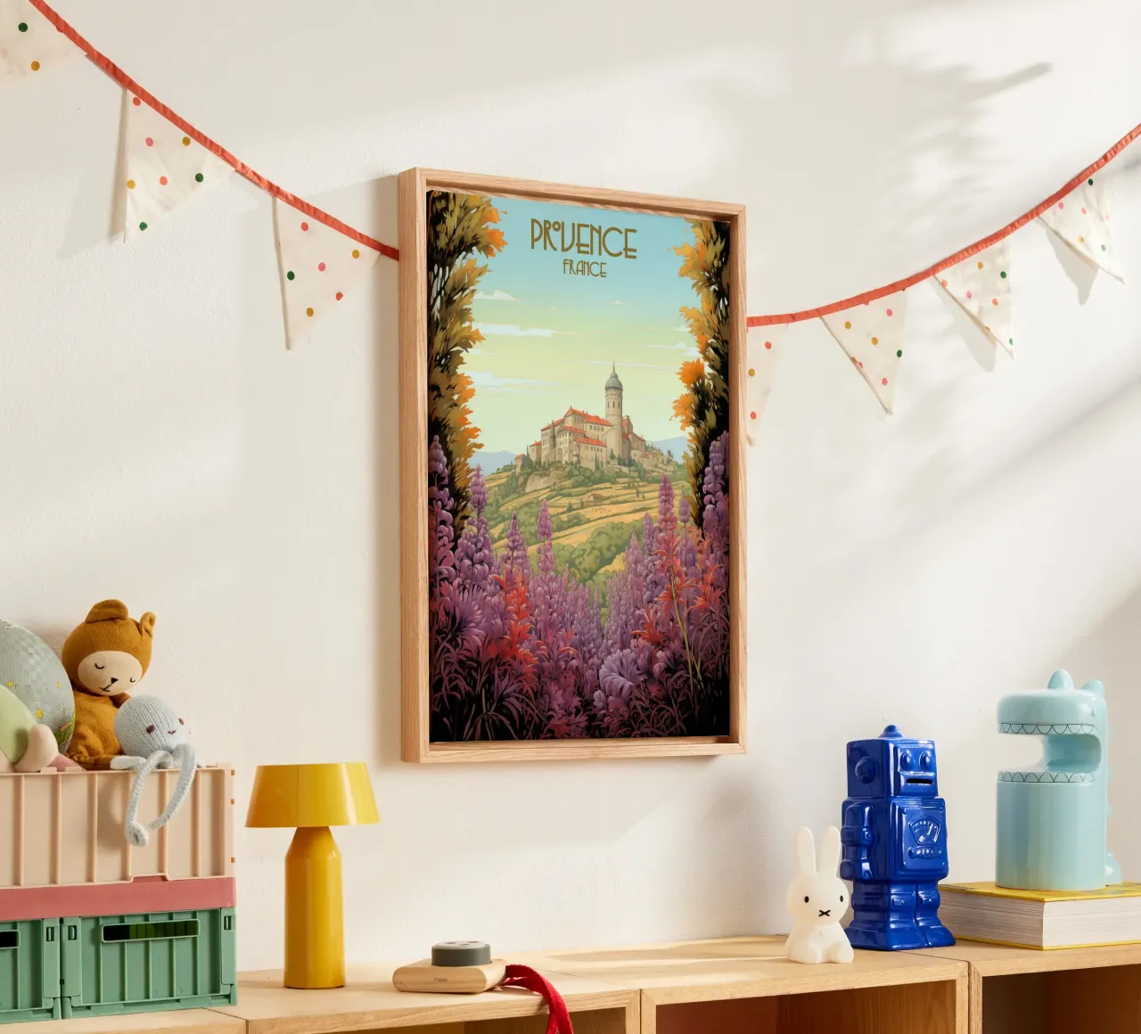 Reizen naar de Provence Frankrijk canvas met Baklijst van Fleur de Lys